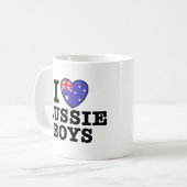 Ik hou van Aussie Boys Koffiemok (Voorkant links)