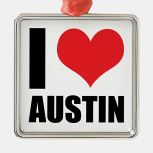 Ik hou van Austin Metalen Ornament