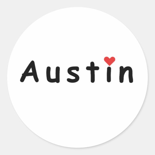 Ik hou van Austin Ronde Sticker (Voorkant)