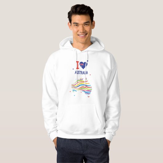 Ik hou van AUSTRALIË Happy Australia Day 26 januar Hoodie (Voorkant volledig)