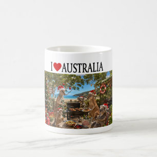 Ik hou van Australië Kerstmis Kangoeroe Koala BBQ Koffiemok