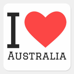 Ik hou van Australië Vierkante Sticker
