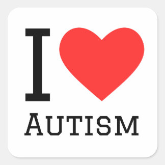 Ik hou van autisme vierkante sticker