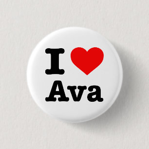 "Ik hou van AVA" Ronde Button 3,2 Cm