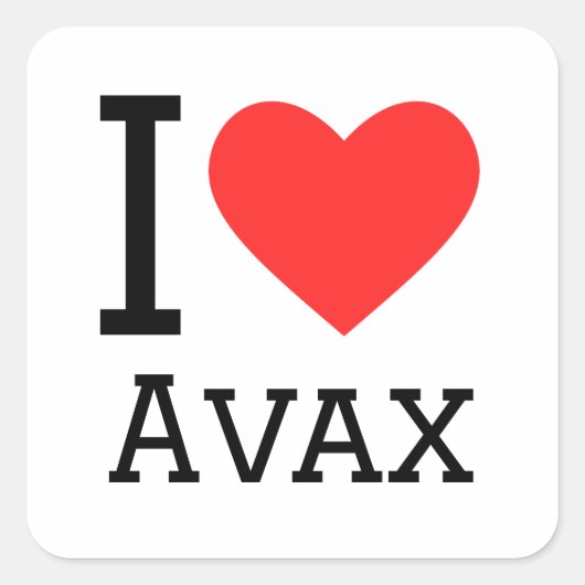 Ik hou van avax vierkante sticker (Voorkant)