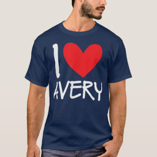 Ik hou van Avery Name Persoonlijke Mannen Guy BFF  T-shirt