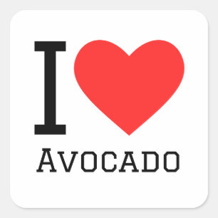 Ik hou van avocado vierkante sticker