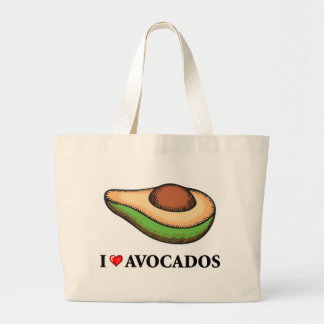 Ik hou van Avocados Grote Tote Bag