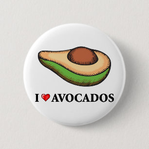 Ik hou van Avocados Ronde Button 5,7 Cm