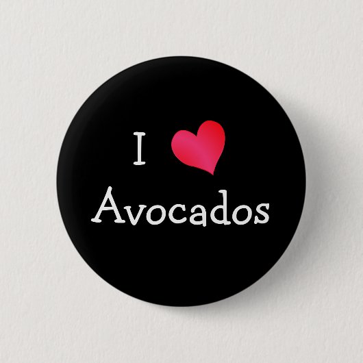 Ik hou van Avocados Ronde Button 5,7 Cm (Voorkant)