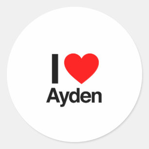 ik hou van ayden ronde sticker