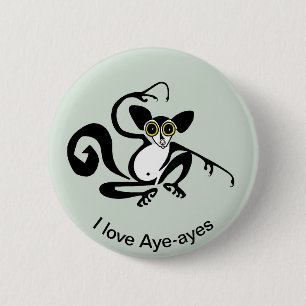 Ik hou van AYE-AYES - Primaat - lemur - Wildlife Ronde Button 5,7 Cm