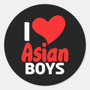 Ik hou van Aziaten Ronde Sticker
