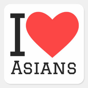 Ik hou van Aziaten Vierkante Sticker