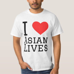 Ik hou van Aziatische levens T-shirt
