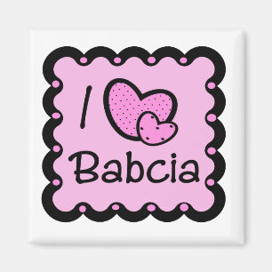 Ik hou van Babcia Cute T-Shirt Magneet