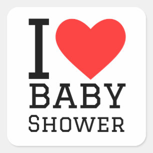 Ik hou van baby shower vierkante sticker