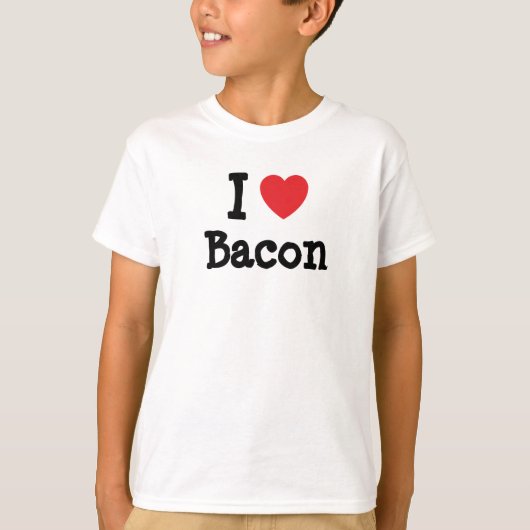 Ik hou van Bacon hart T-Shirt (Voorkant)