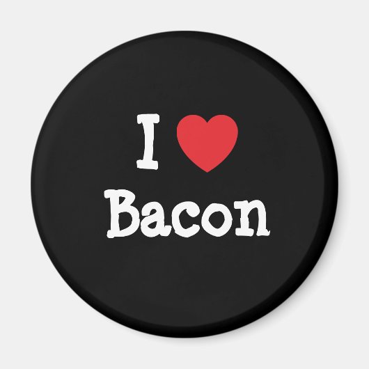 Ik hou van Bacon hart T-Shirt Magneet (Voorkant)