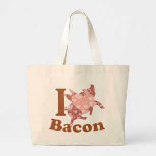 IK HOU VAN BACON vliegende varken Grote Tote Bag