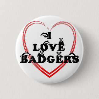 Ik hou van badgers Heart Ronde Button 5,7 Cm
