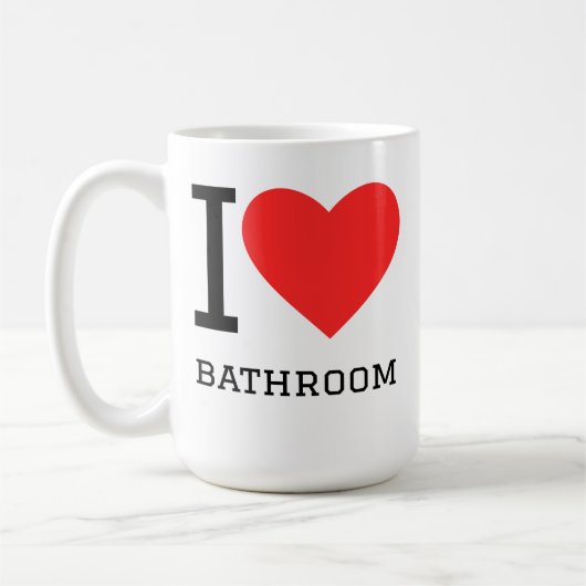Ik hou van badkamer koffiemok (Links)