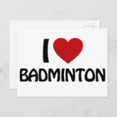 Ik hou van Badminton Briefkaart (Voorkant / Achterkant)