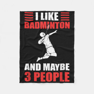 Ik hou van badminton en misschien 3 mensen badmint fleece deken