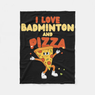 Ik hou van badminton en pizza racket shuttle sport fleece deken