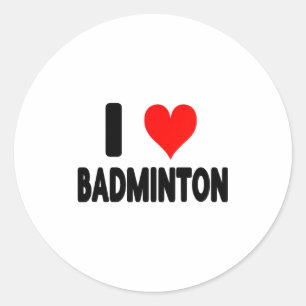Ik hou van Badminton - Hart Badminton Speler Veld Ronde Sticker