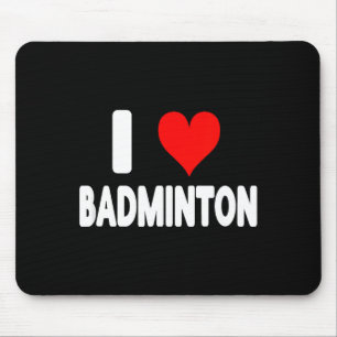 Ik hou van badminton - Hart schattig grappige spor Muismat