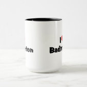 Ik hou van badminton mok (Midden)