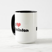 Ik hou van badminton mok (Voorkant links)