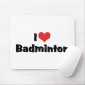 Ik hou van badminton muismat (Met muis)