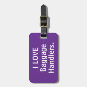 Ik hou van bagageafhandelaars bagage label paarse (Voorkant verticaal)