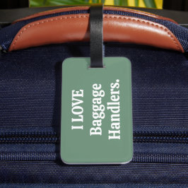 Ik hou van bagageafhandelaars bagage label roze
