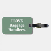 Ik hou van bagageafhandelaars bagage label roze (Achterkant horizontaal)