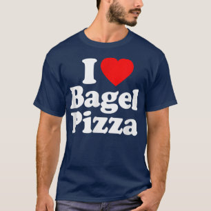 Ik hou van Bagel Pizza Heart Funny T-shirt