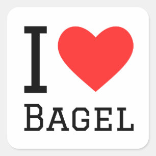 Ik hou van bagel vierkante sticker