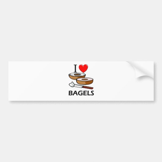 Ik hou van Bagels Bumpersticker (Voorkant)