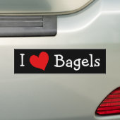 Ik hou van Bagels Bumpersticker (Op auto)