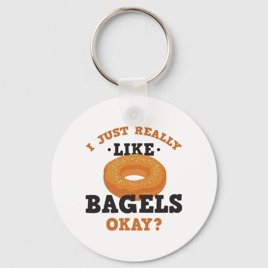 Ik hou van Bagels Funny Quote Sleutelhanger (Voorkant)