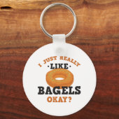 Ik hou van Bagels Funny Quote Sleutelhanger (Voorkant)