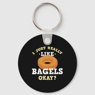 Ik hou van Bagels Funny Quote Sleutelhanger