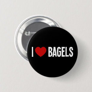 Ik hou van Bagels • Ik Hart Bagels Ronde Knop Button 5,7 Cm