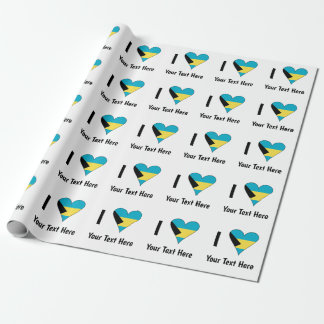 Ik hou van (Bahama Vlag Hart) Persoonlijk Cadeaupapier