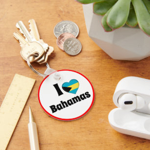 Ik hou van Bahama's en Bahamas Heart - reizen/spor Sleutelhanger
