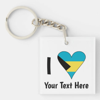 Ik hou van (Bahamas Vlag Hart) Persoonlijk Sleutelhanger