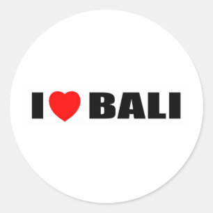 Ik hou van Bali, Indonesië Ronde Sticker