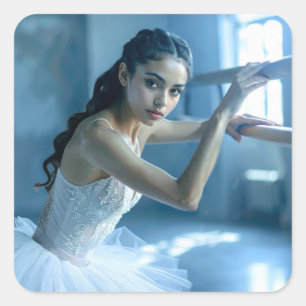 IK HOU VAN BALLET - BALLET & DANS VIERKANTE STICKER